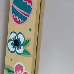Colorful Hand Painted Easter Theme Wood Mirror - thumbnail 3