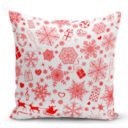 Christmas Pillow Covers With Reindeers, Snow & Tree On White - Double Sided Printing The Soft Chenille Different Sizes Oeko-Tex?? - thumbnail 3