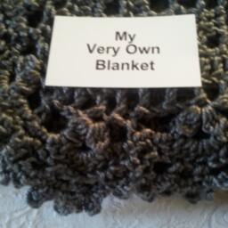 Dark Grey Lace Hand Crocheted Baby Blanket - thumbnail 3