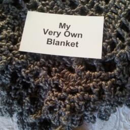 Dark Grey Lace Hand Crocheted Baby Blanket - thumbnail 2