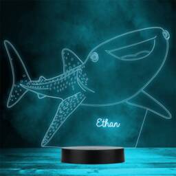 Cute Smiling Whale Sea Creature Personalised Gift Colour Change Led Night Light
