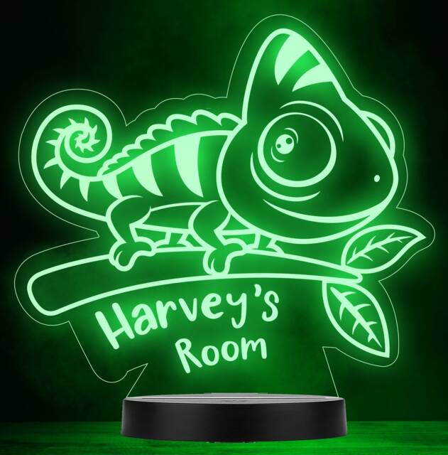 Kids Cute Baby Lizard Personalised Gift Colour Changing Led Lamp Night Light - image 1