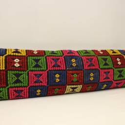 King Size Kilim Pillow Cover 12x48, Vintage Wool Lumbar - thumbnail 2