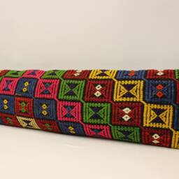 King Size Kilim Pillow Cover 12x48, Vintage Wool Lumbar - thumbnail 3