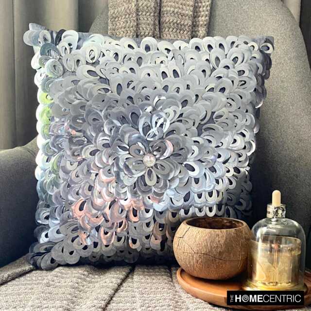 "Luxury Silver Sofa Throw Pillow Large 24""x24""/26""x26" - image 1