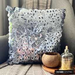 "Luxury Silver Sofa Throw Pillow Large 24""x24""/26""x26" - thumbnail 1