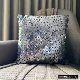"Luxury Silver Sofa Throw Pillow Large 24""x24""/26""x26" - thumbnail 3