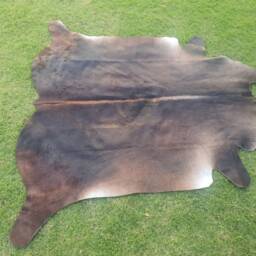 Brindle Brown Unique Cowhide Rug-Tricolor Cowhide Rug-Genuine Rug For Floor Area -Natural Rug-Brown & White Cow Hide - thumbnail 2