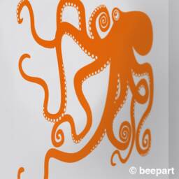 Octopus Vinyl Wall Decal, Illustrated Sea Creature Design - thumbnail 2