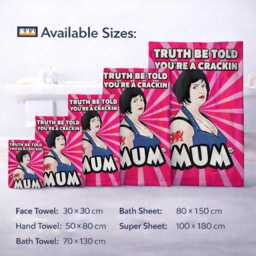 Crackin Mum Towel Funny Gift Mothers Day Birthday Present Bathroom Decor For From Daughter Son Wife Gifts - thumbnail 4