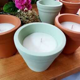 Hand Poured Citronella Candle Terracotta Sage Green Essential Oils, Bug Repellent 60 Hrs - thumbnail 3