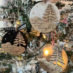 Custom Laser Cut Christmas Ornament Engraved Wood & Acrylic - thumbnail 2