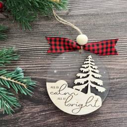 Custom Laser Cut Christmas Ornament Engraved Wood & Acrylic - thumbnail 4