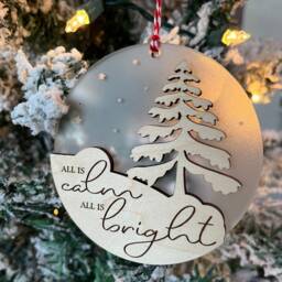 Custom Laser Cut Christmas Ornament Engraved Wood & Acrylic - thumbnail 3