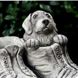 Stone Spaniel in Boots Statue Concrete Dog Sculpture Garden Decoration Handmade Cocker Figurine Outdoor Pet Ornament Lover Gift - thumbnail 3