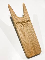 Cowboys Only - Western Style Oak Boot Jack Personalised Handmade Pull Bespoke Gift Country