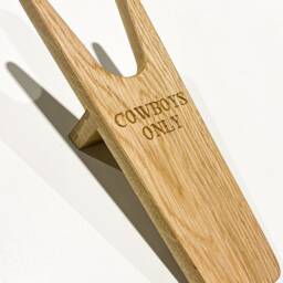 Cowboys Only - Western Style Oak Boot Jack Personalised Handmade Pull Bespoke Gift Country - thumbnail 3