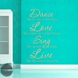 Dance Love Sing Live Vinyl Wall Decal Sticker - thumbnail 2