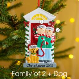 Personalised Family Christmas Xmas Tree Decoration Ornament - With Dog - thumbnail 2