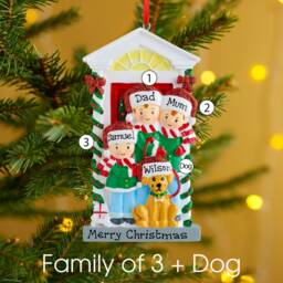 Personalised Family Christmas Xmas Tree Decoration Ornament - With Dog - thumbnail 3
