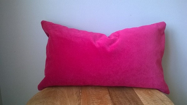 Fuschia Raspberry Pink Berry Cotton Velvet Pillow Cover Euro Sham 16 18 20 22 24 26 Cushion Nursery Lumbar