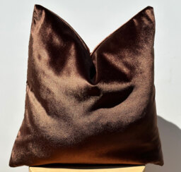 Luxury Brown Velvet Pillowcase, Brown Pillow Case, Decorative Case, Brown Euro Sham - thumbnail 1