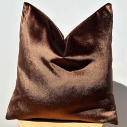 Luxury Brown Velvet Pillowcase, Brown Pillow Case, Decorative Case, Brown Euro Sham - thumbnail 2