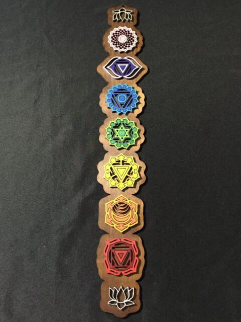 Chakra Wall Art, Wooden Hanging, Decoration, Decor, Kundalini Yoga - image 1