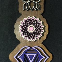Chakra Wall Art, Wooden Hanging, Decoration, Decor, Kundalini Yoga - thumbnail 2