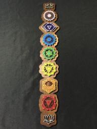 Chakra Wall Art, Wooden Hanging, Decoration, Decor, Kundalini Yoga - thumbnail 1