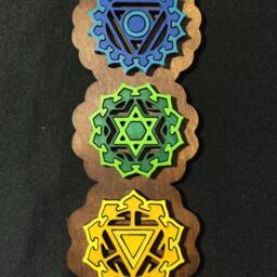 Chakra Wall Art, Wooden Hanging, Decoration, Decor, Kundalini Yoga - thumbnail 3