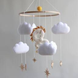 Dragon Baby Mobile Boy Girl Baby Shower Gift For Newborn First Time Mom Cloud Stars Nursery Congratulations - thumbnail 2