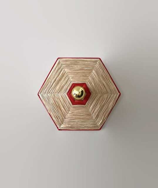 Joya Wall Light Fixture To Be Connected The - Hardwired in Natural Raffia Fibers - image 1