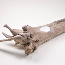 Driftwood - Candlestick Tealight Holder Candles Wood Decoration Garden Party Gift Host Mood Light Ambience - thumbnail 2