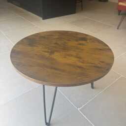 Wood Round Coffee Table - thumbnail 2