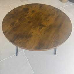 Wood Round Coffee Table - thumbnail 3