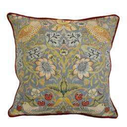 William Morris - Strawberry Thief Slate/Vellum Stunning Iconic Classic Designer Cushion Cover Handmade Home Decor Luxury Throw - thumbnail 2