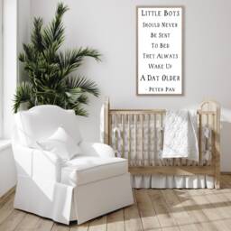 Little Boys Should Never Be Sent To Bed Sign-Peter Pan Sign-Baby Boy Wall Art-Nursery Wooden Sign-Kids Room Art-Boy Baby Shower Gift - thumbnail 2