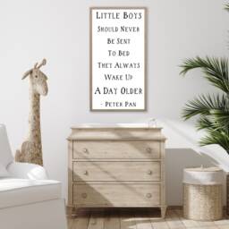 Little Boys Should Never Be Sent To Bed Sign-Peter Pan Sign-Baby Boy Wall Art-Nursery Wooden Sign-Kids Room Art-Boy Baby Shower Gift - thumbnail 3