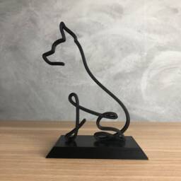 Pinscher Line Art Sculpture - Minimalist Dog Shelf Decor - thumbnail 1
