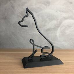 Pinscher Line Art Sculpture - Minimalist Dog Shelf Decor - thumbnail 2