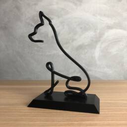 Pinscher Line Art Sculpture - Minimalist Dog Shelf Decor - thumbnail 3