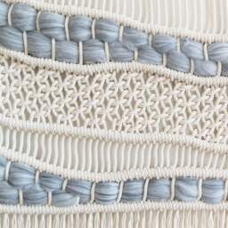 "Large Macrame Wall Hanging - Woven Tapestry -Bohemian Hagning Curtains -Home Decor ""Organic Gray" - thumbnail 2