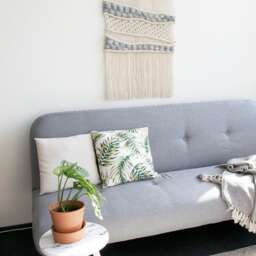 "Large Macrame Wall Hanging - Woven Tapestry -Bohemian Hagning Curtains -Home Decor ""Organic Gray" - thumbnail 3