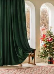 82 Colors, Er-78, A Pair Of Emerald Green Velvet Curtains , Living Room Curtains, Velvet Drapery Panels, Bedroom Custom Made