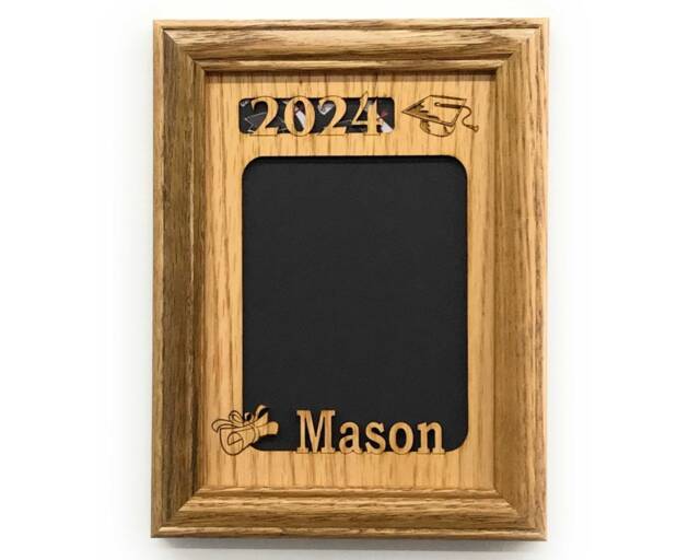 2026 Graduation Picture Frame - 5x7 Holds 4x6 High School College Gift, Class Of Graduate Oak - image 1