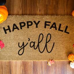 Happy Fall Y'all Doormat - Porch Decor Home Welcome Mat Rug Door Decorations Seasonal - thumbnail 2
