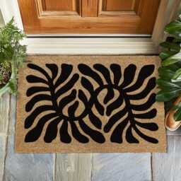 Modern Leaf Design Mat, Zigzag Doormat, Unique Entryway Rug, Nature Inspired Housewarming Gift, Gift For Her, Outdoor Rug - thumbnail 2