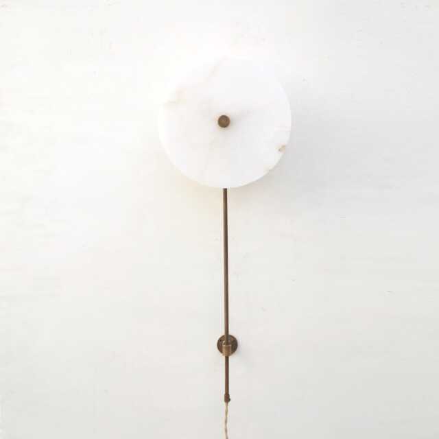 Plug-In Alabaster Wall Sconce, Brass Sconce Light, Light, Ul Listed No.0156 - image 1