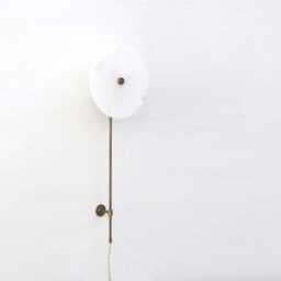 Plug-In Alabaster Wall Sconce, Brass Sconce Light, Light, Ul Listed No.0156 - thumbnail 3